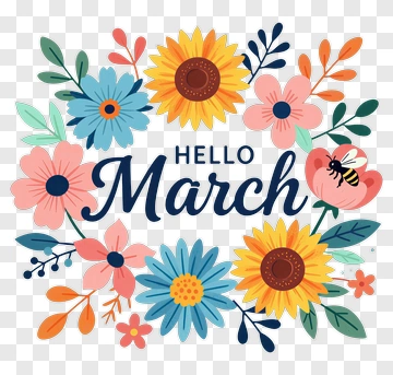 Hello March Floral Arrangement PNG
