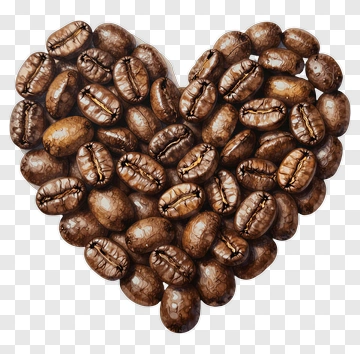 Heart-Shaped Arrangement Of Coffee Beans PNG