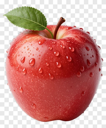 Red Apple With Water Droplets PNG