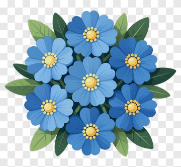 Blue Flower Bouquet PNG