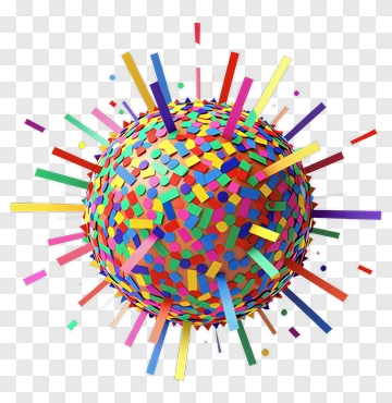 Colorful Abstract Sphere With Striking Elements PNG