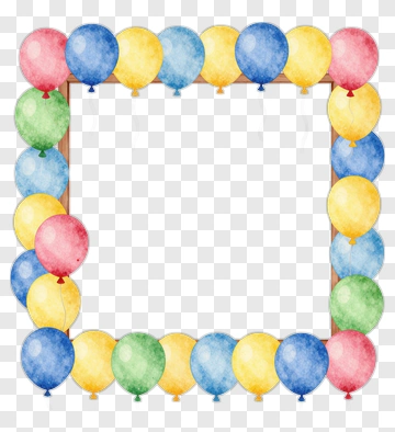 Colorful Balloon Frame PNG