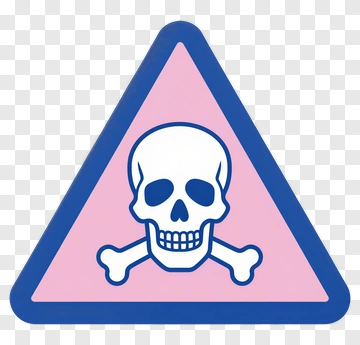 Warning Sign With Skull And Crossbones PNG