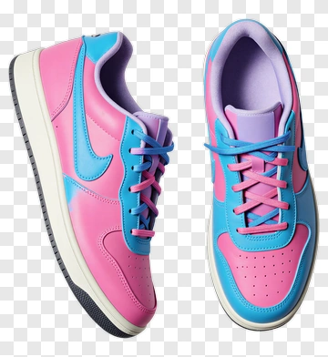 Colorful Sneakers With Pink And Blue Design PNG
