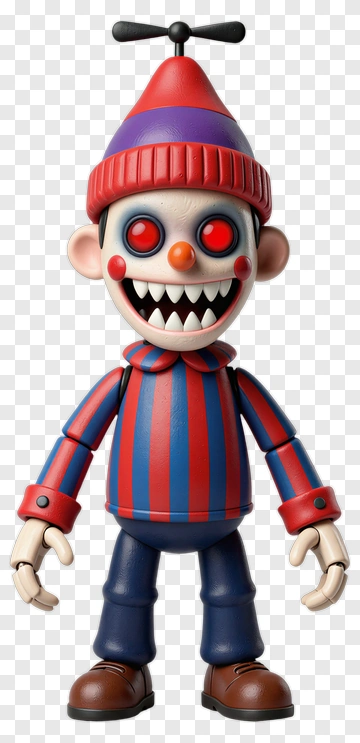 Cartoon Clown Figure With Red Striped Shirt PNG