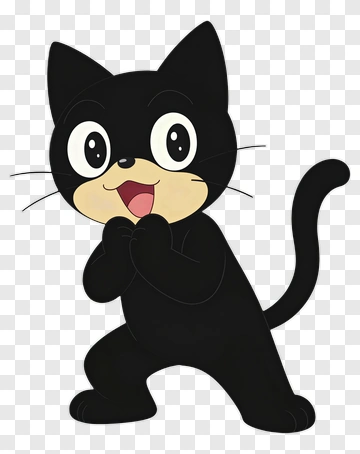 Cartoon Black Cat PNG