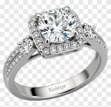 Diamond Engagement Ring With Side Stones PNG