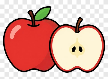 Red Apple And Sliced Apple PNG