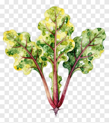 Watercolor Kale Leaves PNG