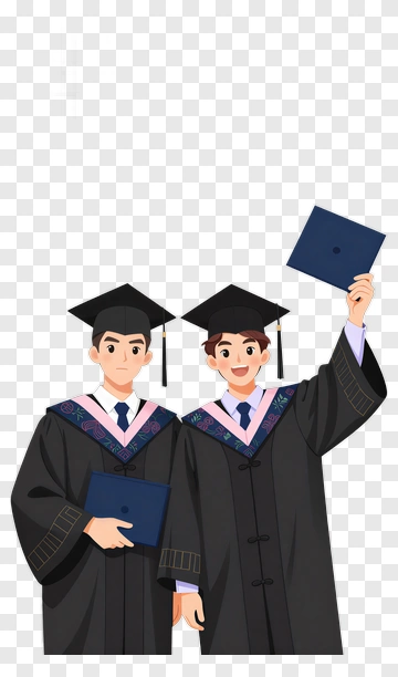 Graduation Students Holding Diplomas PNG