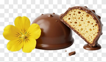Chocolate Candy With A Yellow Flower PNG