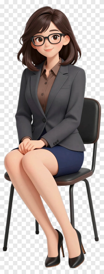 Professional Woman Sitting On A Chair PNG