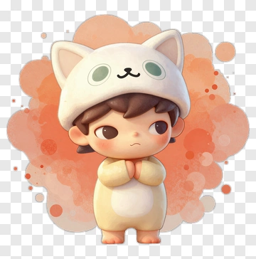 Cartoon Boy In Cat Costume PNG