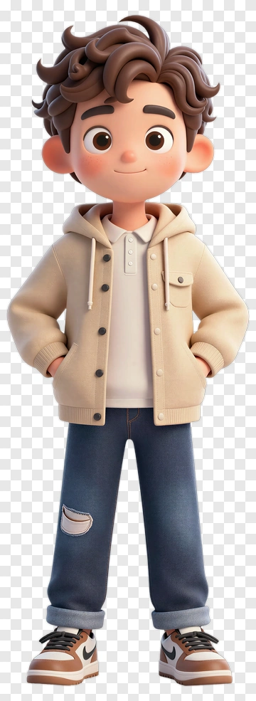3D Boy In Casual Outfit PNG