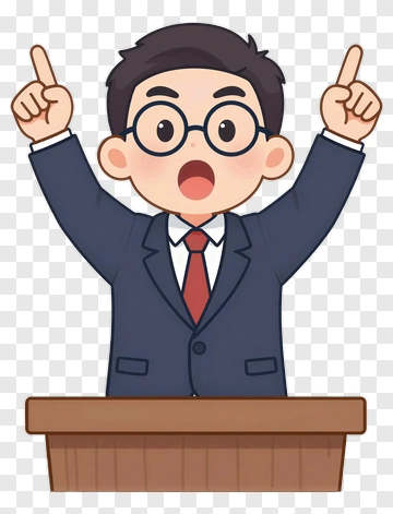 Cartoon Speaker Giving A Presentation PNG