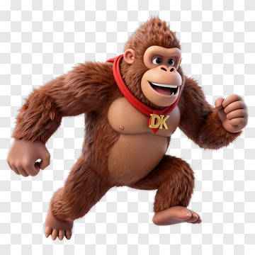 3D Cartoon Gorilla Running PNG