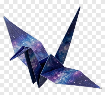Origami Crane With Galaxy Pattern PNG