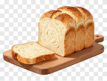 Sliced Bread On A Wooden Cutting Board PNG
