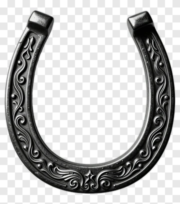 Decorative Black Horseshoe PNG