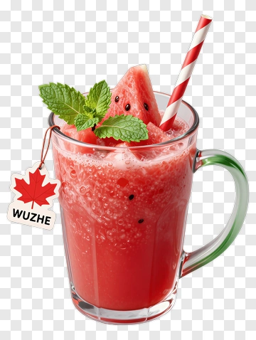 Watermelon Smoothie In A Glass Mug PNG