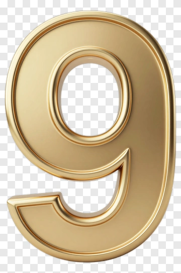 Gold Number Nine PNG
