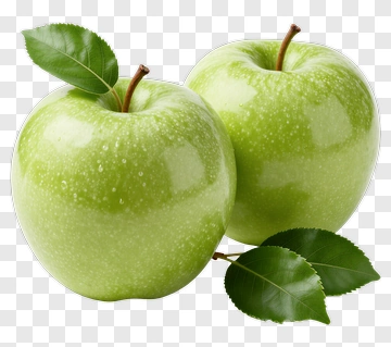 Green Apples With Leaves PNG