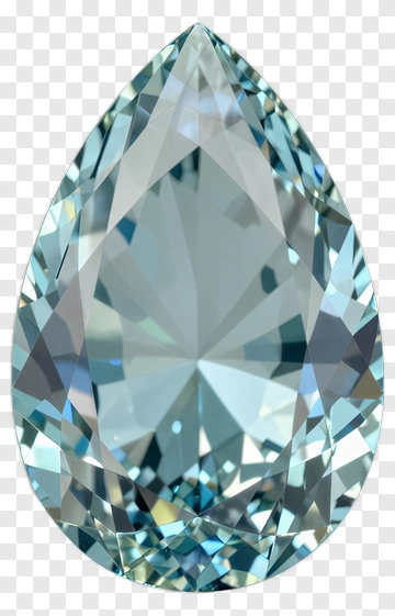 Teardrop Cut Blue Gemstone PNG