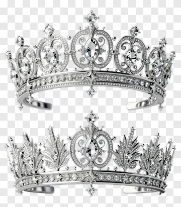 Silver Crown With Decorative Elements PNG