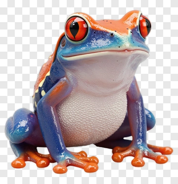 Colorful Frog Figurine PNG