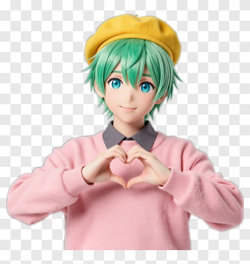 Character Making A Heart Gesture PNG