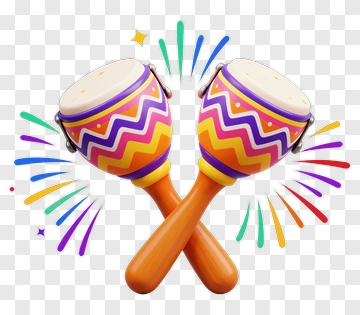 Colorful Maracas With Vibrant Decoration PNG