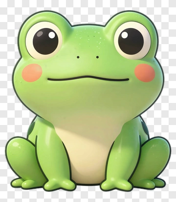 Cartoon Frog With Big Eyes PNG