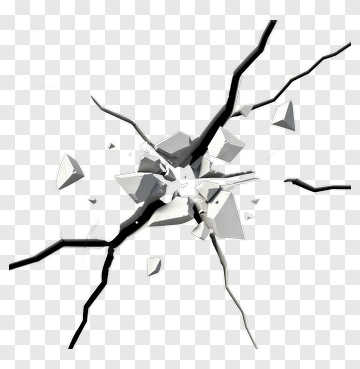 Cracked Surface With Shattered Pieces PNG