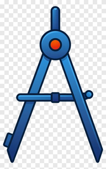 Blue Compass With Orange Detail PNG
