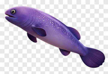 3D Cartoon Purple Fish PNG