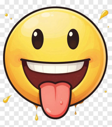 Cartoon Smiley Face With Tongue Out PNG