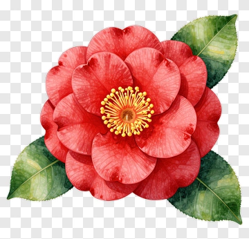 Red Camellia Flower PNG