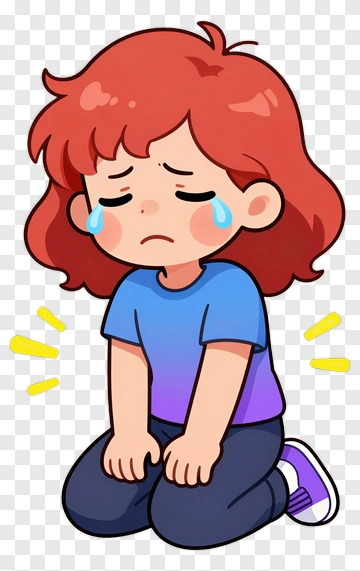Sad Girl Crying With Tears PNG