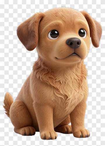 3D Golden Retriever Puppy PNG