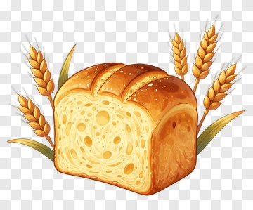 Freshly Baked Bread With Wheat Stalks PNG