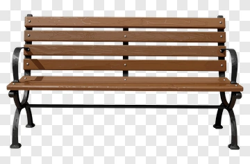 Wooden Park Bench PNG