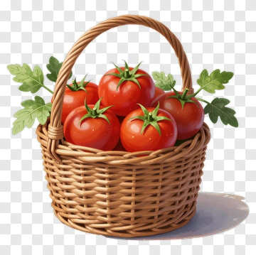 Basket Of Fresh Tomatoes PNG