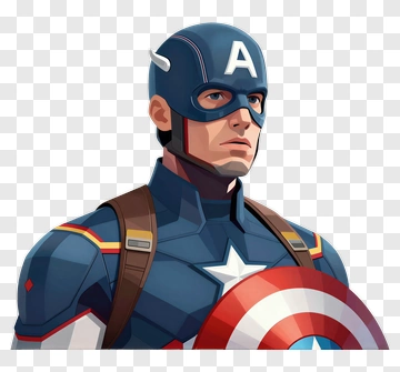 Cartoon Superhero With Shield PNG