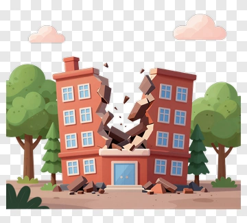 Cartoon Building Destruction PNG