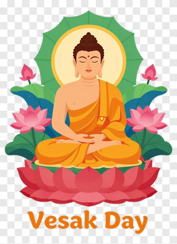 Buddha Sitting On A Lotus For Vesak Day PNG