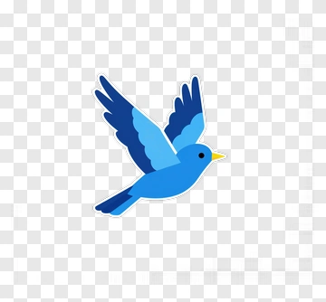Cartoon Blue Bird Flying PNG