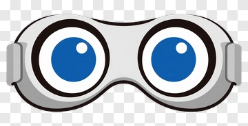 Cartoon Goggles With Blue Eyes PNG