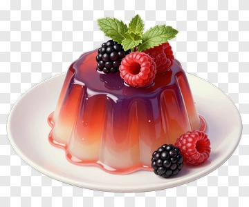 Colorful Jelly Dessert With Berries PNG