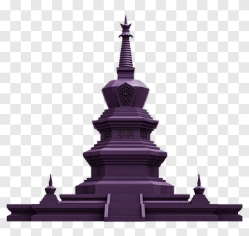 3D Purple Stupa PNG