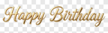 Happy Birthday Text In Gold PNG